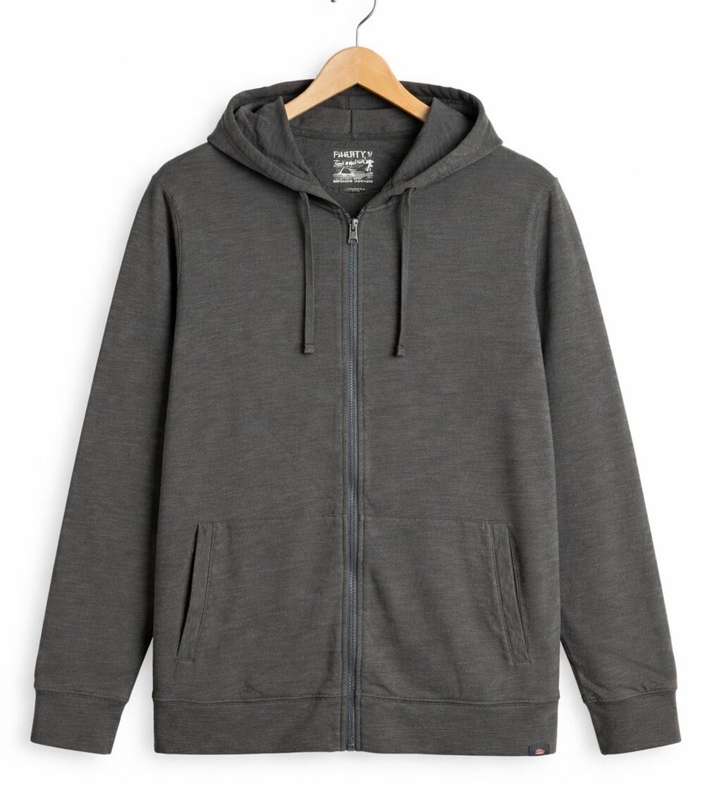 Faherty Full Zip Hoodie Mens XXL Sunwashed Gray Organic Cotton Coastal Peru
